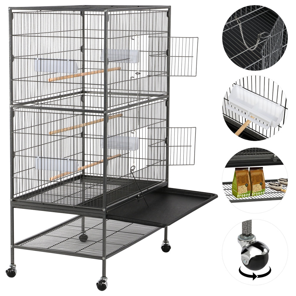 Costoffs Vogelkäfig auf Rollen, 132 cm für Haustiere und Zuhause – Detailansicht 3