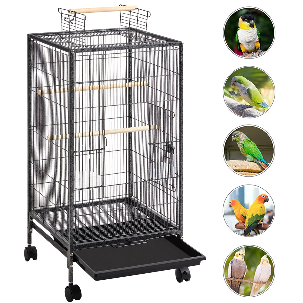 Costoffs Vogelkäfig, Schwarz für Haustiere – Detailansicht 5