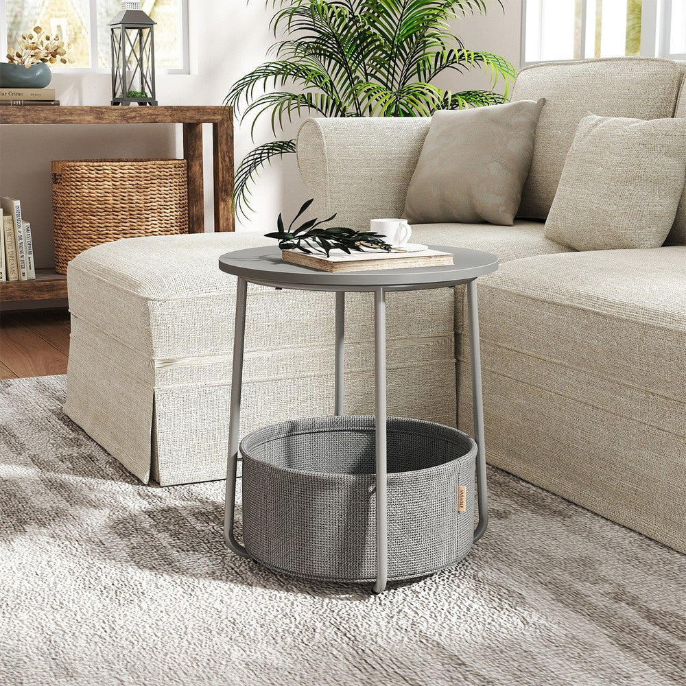 Couchtisch klein, mattweiß-kamelbraun für Schlafzimmer und Bett – Detailansicht 7
