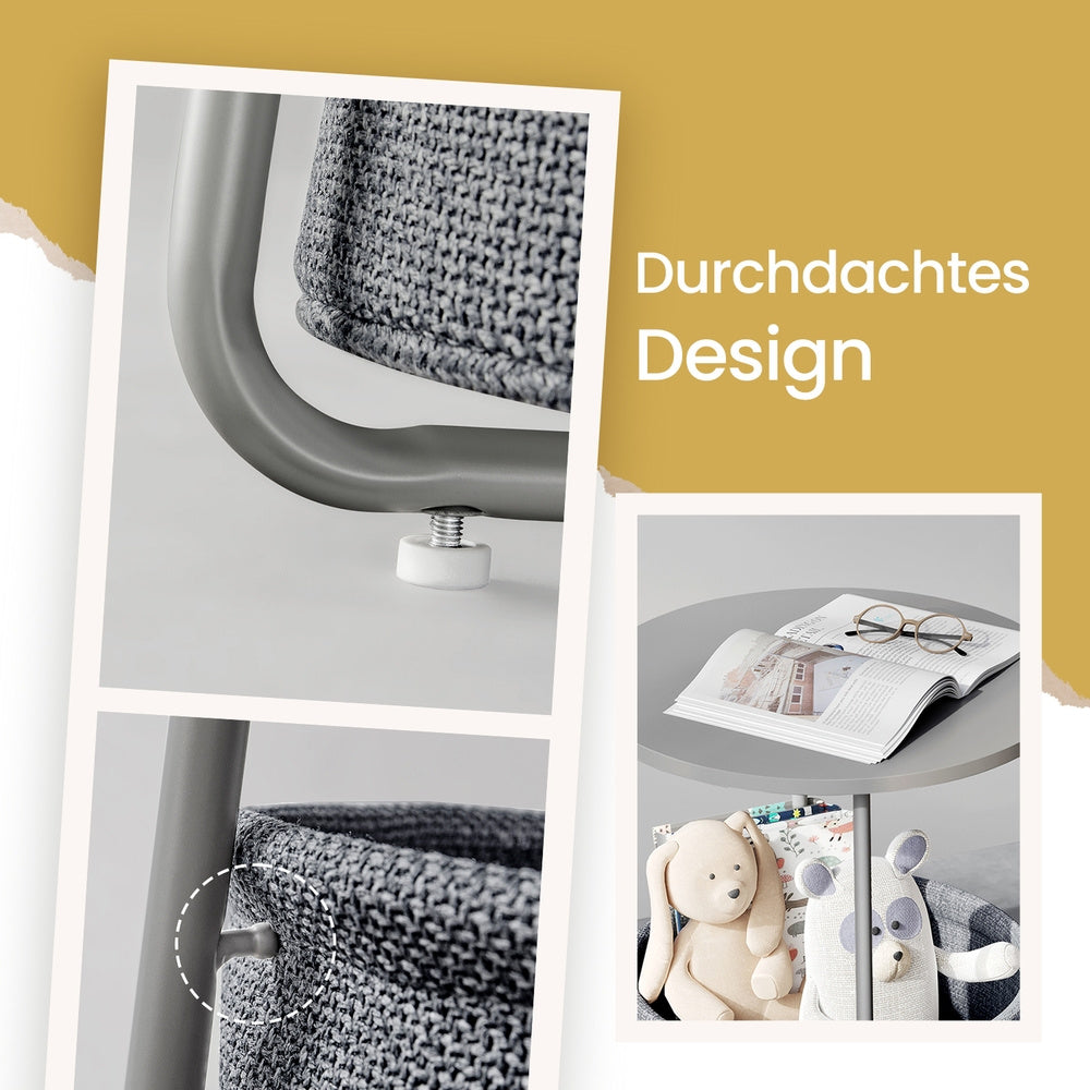 Couchtisch klein, mattweiß-kamelbraun für Schlafzimmer und Bett – Detailansicht 18