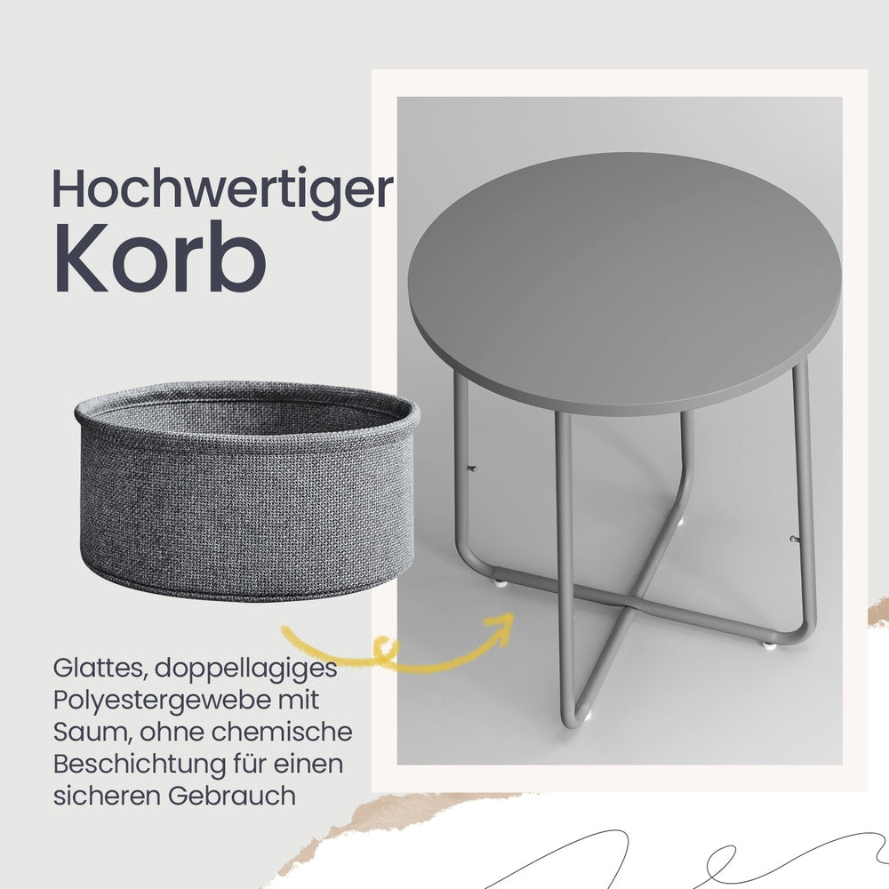 Couchtisch klein, mattweiß-kamelbraun für Schlafzimmer und Bett – Detailansicht 20