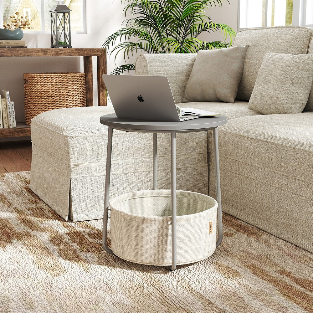 Couchtisch klein, mattweiß-kamelbraun für Schlafzimmer und Bett – Detailansicht 21