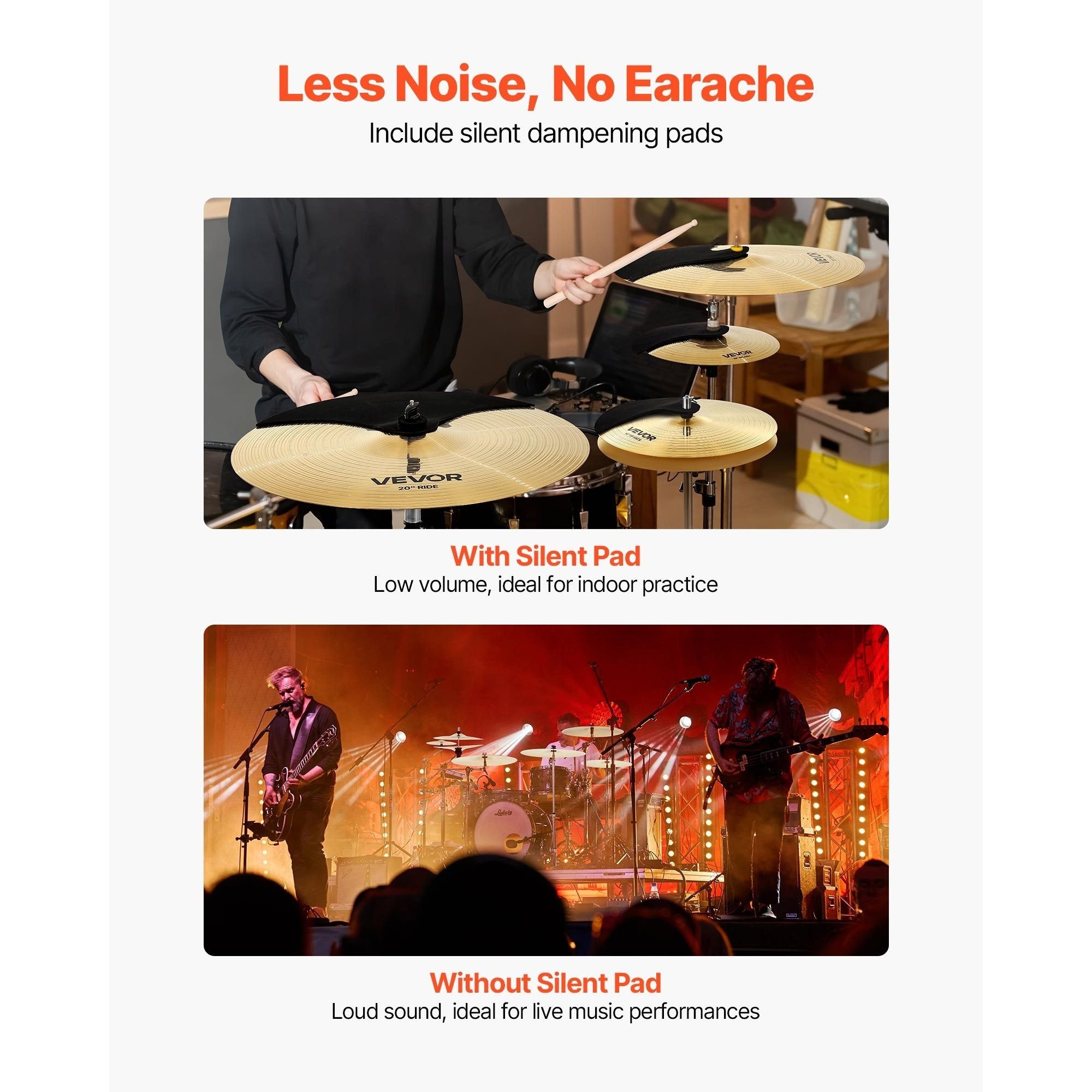 Cymbal Pack 6er Set, Helles Kupfer für Trommel und Alltag – Detailansicht 6