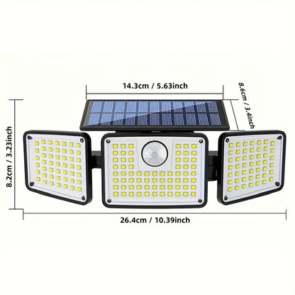 2er-Pack Solarbetriebene Wandleuchte, 3 Beleuchtungsmodi, Solar-Außenleuchte für Garten, Straße, Veranda, Terrasse, Zaun, Deck, Treppe, Außenwandleuchten mit PIR-Nachtsensor, Robuste polierte Metallenden, Dekorative Solar-Sicherheits-Flutbeleuchtung