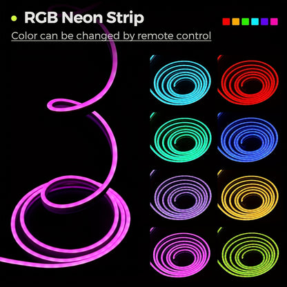 30m/20m/15m/10m/5m Intelligente Flexible LED Neon Lichterkette mit App/Fernbedienung, Hochwertig, Dimmbar, Outdoor RGB Lichterkette, Musik-Sync oder DIY, Timer-Funktion für Räume, Geschenke