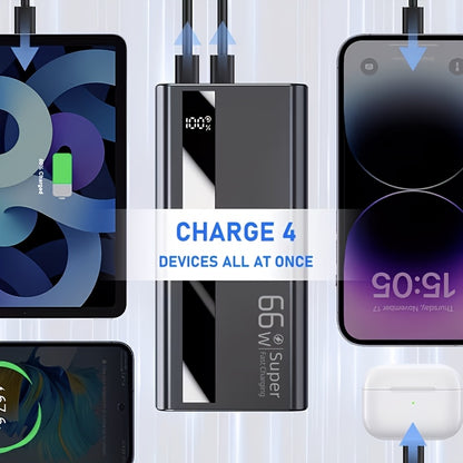 60000mAh Powerbank, Superschnelles Laden, Intelligente Digitalanzeige, Mobile Powerbank mit großer Kapazität, Geeignet für iPhone, Android und digitale Geräte, Sichere Lithium-Polymer-Batterie, Schnelle Lieferung