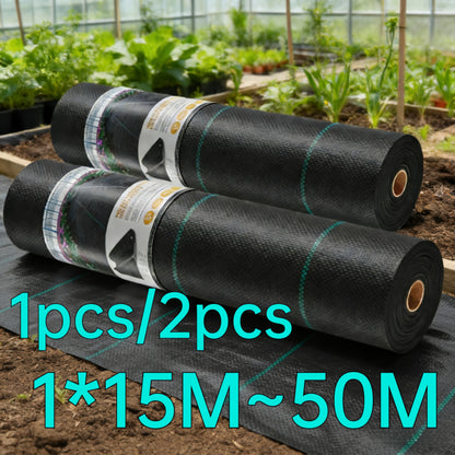 1 Stück/2 Stücke Schwerlast-Unkrautvlies 115 g/m² (3,36 oz/yd²), Boden-  Sonnenschutzgewebe, Unkrautbarriere für Garten, Einfahrten, Kies, Kunstrasen  Rasenunterlage, Schwarze Gewebte Rolle, Bodenabdeckung, Unkrautunterdrückungsmulch, Erdbeeranbau, Pflanz