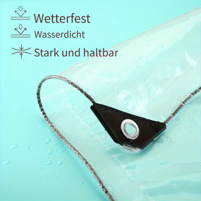 1 Stück wasserdichte PE-Schutzplane mit Löchern, UV-Schutz, wind-  regenfest, reißfest, für Garten, Möbel, Pool, Auto, Boot, milchweiß durchscheinend