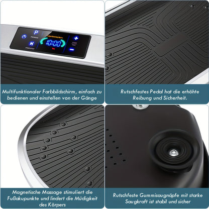 Intelligente Vibrationplatte mit Fernbedienung, 120 Stufen Elektromagnetische Massage, Leiser Motor, Ganzkörper-Trainingsgerät zur Gewichtsreduzierung, Maximale Belastbarkeit 120KG, Geeignet für Home Fitness, Ohne Batterie