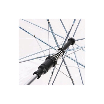 Transparenter Hochzeits-Regenschirm XXL 107 cm - Großer Regenschirm für Paare, automatische Öffnung, 8 winddichte Rippen, gebogener Griff, ideal für Hochzeit und Fotoshooting, 1 Stück