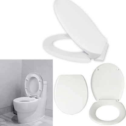 Toilettendeckel mit Absenkautomatik D-Form WC Sitz mit Absenkautomatik -Toilettensitz Quick Release Funktion, Abnehmbar Toilettensitz,Premium Klodeckel aus mit verstellbaren Scharnieren, Klobrille, WC deckel