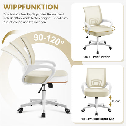 Costoffs Bürostuhl ergonomiscer Schreibtischstuhl für Büro Wohnzimmer Drehstuhl höhenverstellbarer Computerstuhl 136 kg