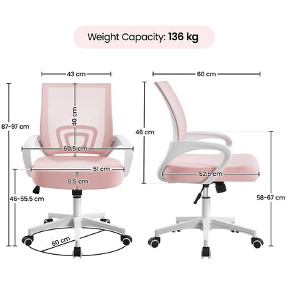 Costoffs Bürostuhl ergonomiscer Schreibtischstuhl für Büro Wohnzimmer Drehstuhl höhenverstellbarer Computerstuhl 136 kg
