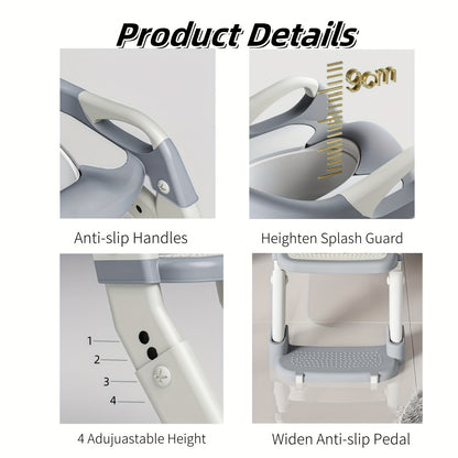 3-in-1 Verstellbare Höhe Tragbare Anti-Rutsch Design Weiche Matte Langlebige Heim-Reise Windel Baby Toiletten Sitz - Gemischte Farbe, Töpfchensitz, Töpfchen mit Stufen, Elegante Abfalllösung, Benutzerfreundliche Einlage, Rutschfeste Töpfchen, Kinder Toile