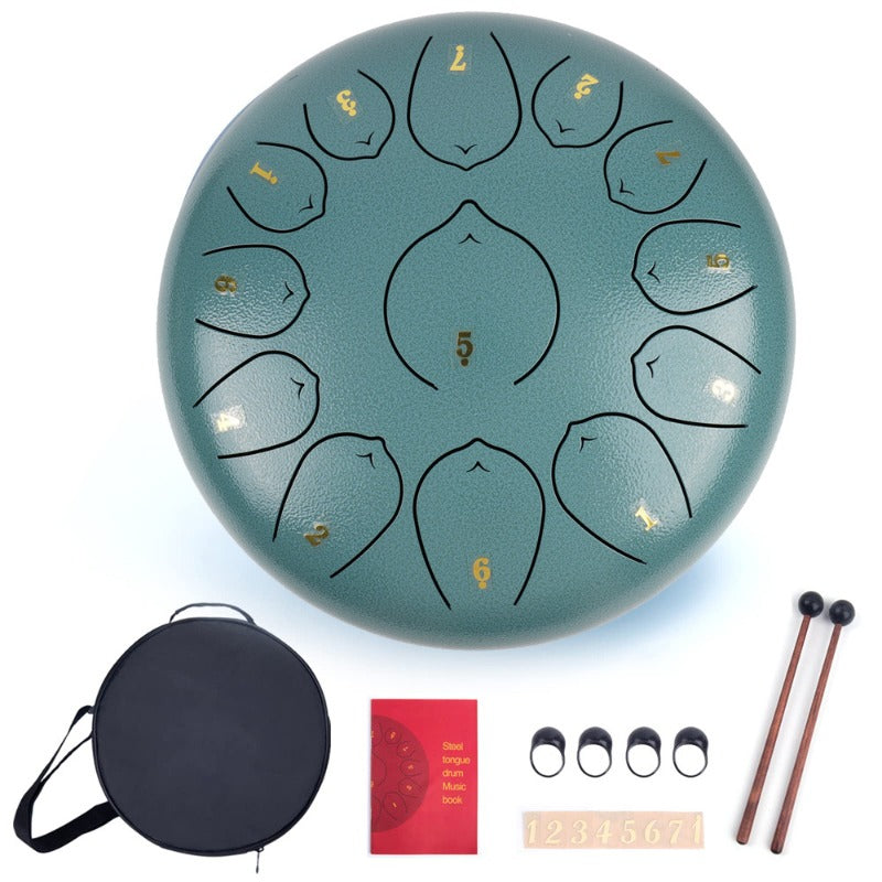 30,48 cm 13-Ton-C-Dur-Stahl-Zungentrommel, Handpan-Regentrommel für den Außen- & Heimgebrauch, Schlaginstrument mit sanftem Klang, perfekte Deko & Geschenk für Musikliebhaber