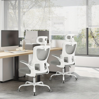 Ergonomischer Bürostuhl mit verstellbarer Kopfstütze und geneigtem Rücken - Höhenverstellbar, belastbar bis 150 kg - Ideal für Büros, Spielzimmer, Lernräume