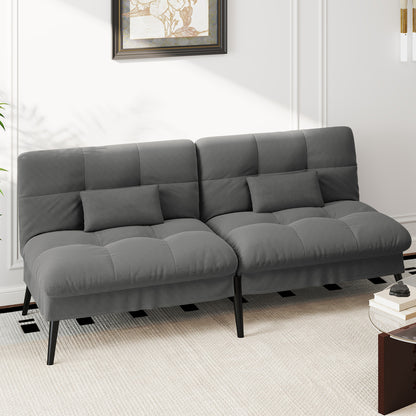Sofa Schlafsofa mit Schlaffunktion, überzug Futon Klappsofa, Bettcouch, ecksofa, Couch Gästebett, 3-Sitzer Sofa, mit verstellbare Rückenlehne aus Stoff