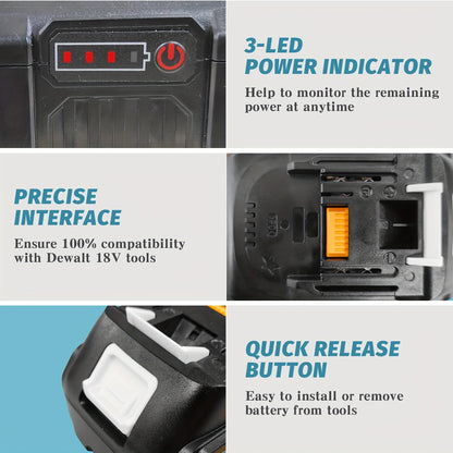 2er-Pack 8.0Ah Ladegerät und Akku, für Makita BL1860B Akku + 6A DC18RD Dual-Port-Ladegerät, kompatibel mit Makita Akku 14.4V-18V BL1860 BL1860B BL1850 BL1850B BL1840 BL1830 und DC18RD DC18RC DC18SF DC18RC DC18RF Ladegerät