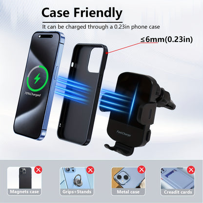 Magnetisches kabelloses Auto-Ladegerät, geeignet für iPhone 17 16 15, 14, 13, 12, 11 Pro Max, Xs, Galaxy S24 Ultra, S23, S22, S21, S20, S10+ | Überraschendes Geschenk für Partner | Geschenk für Eltern