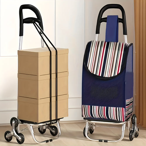 1 Stk. 2-in-1 Faltbarer Einkaufswagen, Multifunktionaler Treppenträger mit Tragetasche mit großem Fassungsvermögen, Langlebig und einfach zu bedienen, Tragbar, einfache Transport- und Lagerung, Geeignet für den Heimgebrauch in Supermärkten, Märkten, auf R