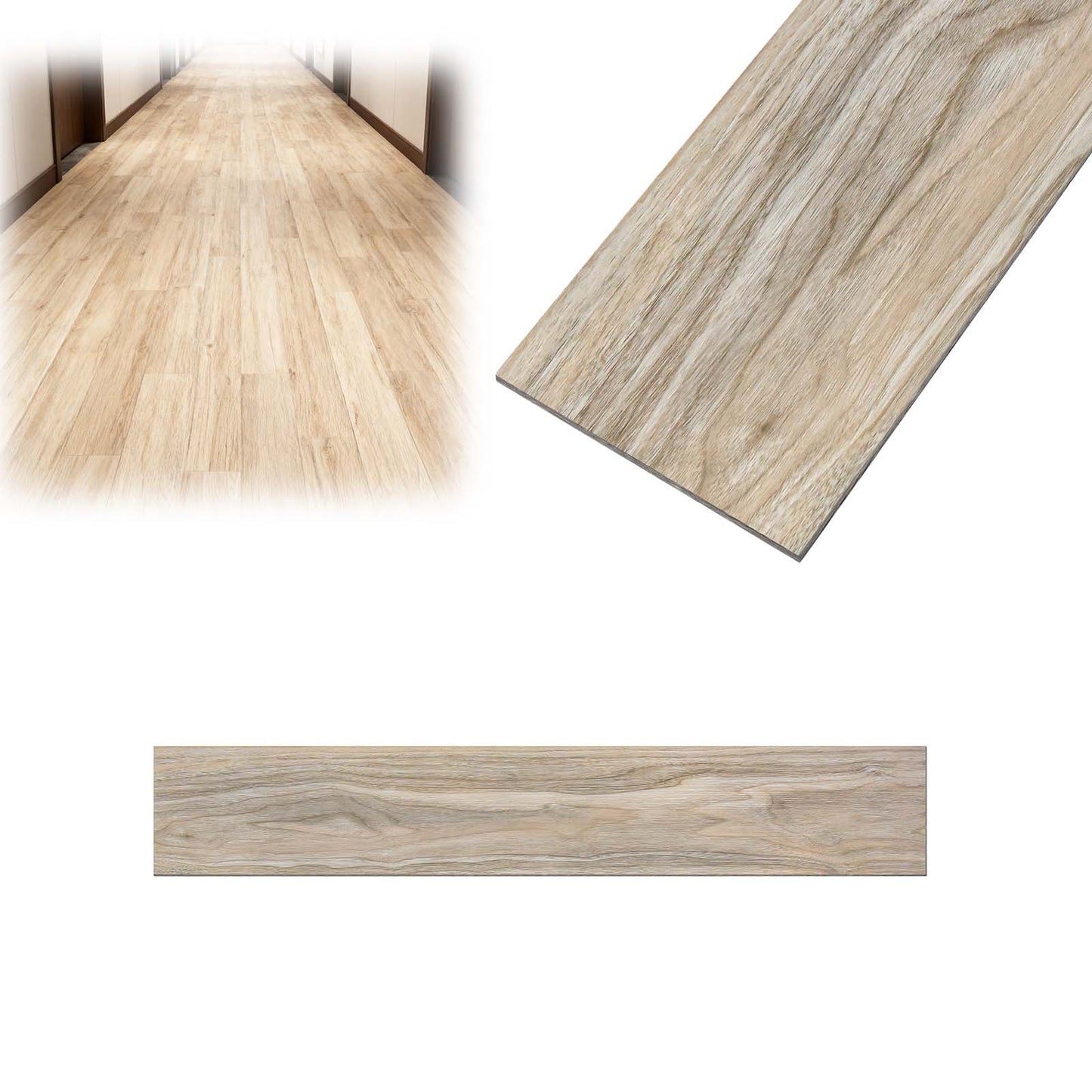 Selbstklebende PVC-Vinylböden mit Holzoptik - 18/36 Stück, Peel-and-Stick Fliesen für Küche, Wohnzimmer, Balkon - 2,51m²/5,02m²