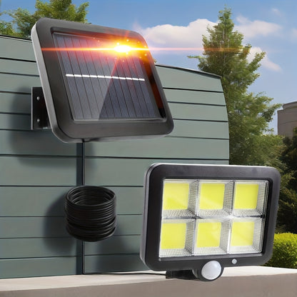 Außen-Solarleuchten, Superhelle LED-Solarleuchten mit 5m Kabel, IP65 Solar-Wandleuchte mit Bewegungsmelder, 1200mAh Garten-Sicherheits-Wandleuchte