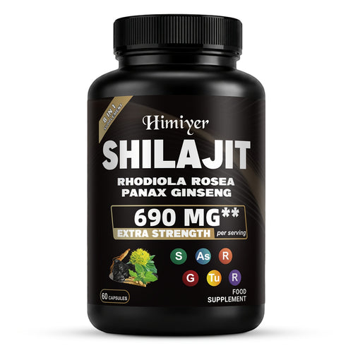1 Flasche SHILAJIT Kapseln, hergestellt mit reiner Himalaya-Quelle, enthält 60 Premium-Kapseln pro Flasche. Nehmen Sie täglich eine Kapsel ein. Enthält über 7 Super-Zutaten, Vitamine, Mineralien und pflanzliche Komponenten.