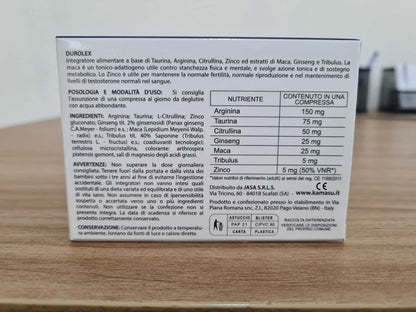 Nahrungsergänzungsmittel für Männer – 20 Tabletten mit Arginin, Taurin, Citrullin, Ginseng, Maca, Tribulus und Zink