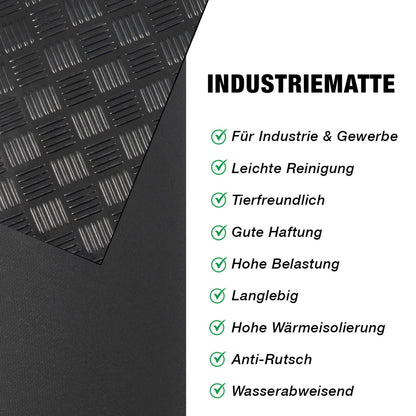 KARAT Gummiläufer Karo - Stärke: 3 mm - Längen bis 5 m - Stark & Rutschfest - Bodenbelag - Vielfältig Einsetzbar