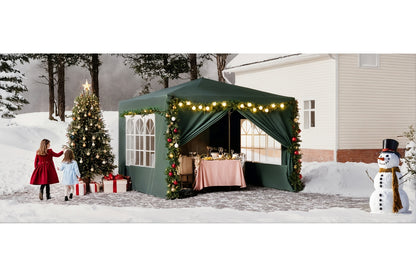 1 Stk. Pop-Up Wasserdichtes Faltbares Pavillon mit Seitenwänden für Sonnenschutz, Gartenhaus Pavillon, Strandmarkise, Outdoor Lagerung Pergola, 3 x 3 Meter, Robuste Struktur, Wasserdicht und für Sonnenschutz, Geeignet für Viele Anlässe, Fünf Farben Verfüg