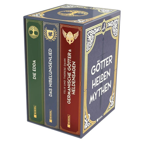 Götter Helden Mythen: 3 Bände im Schuber - Die Edda, Das Nibelungenlied, Germanische Götter und Heldensagen - Felix Dahn (u. a.) - Taschenbuch - 1 Buch - Deutsch - 2024 - Nikol Verlagsges.mbH - EAN 9783868208085