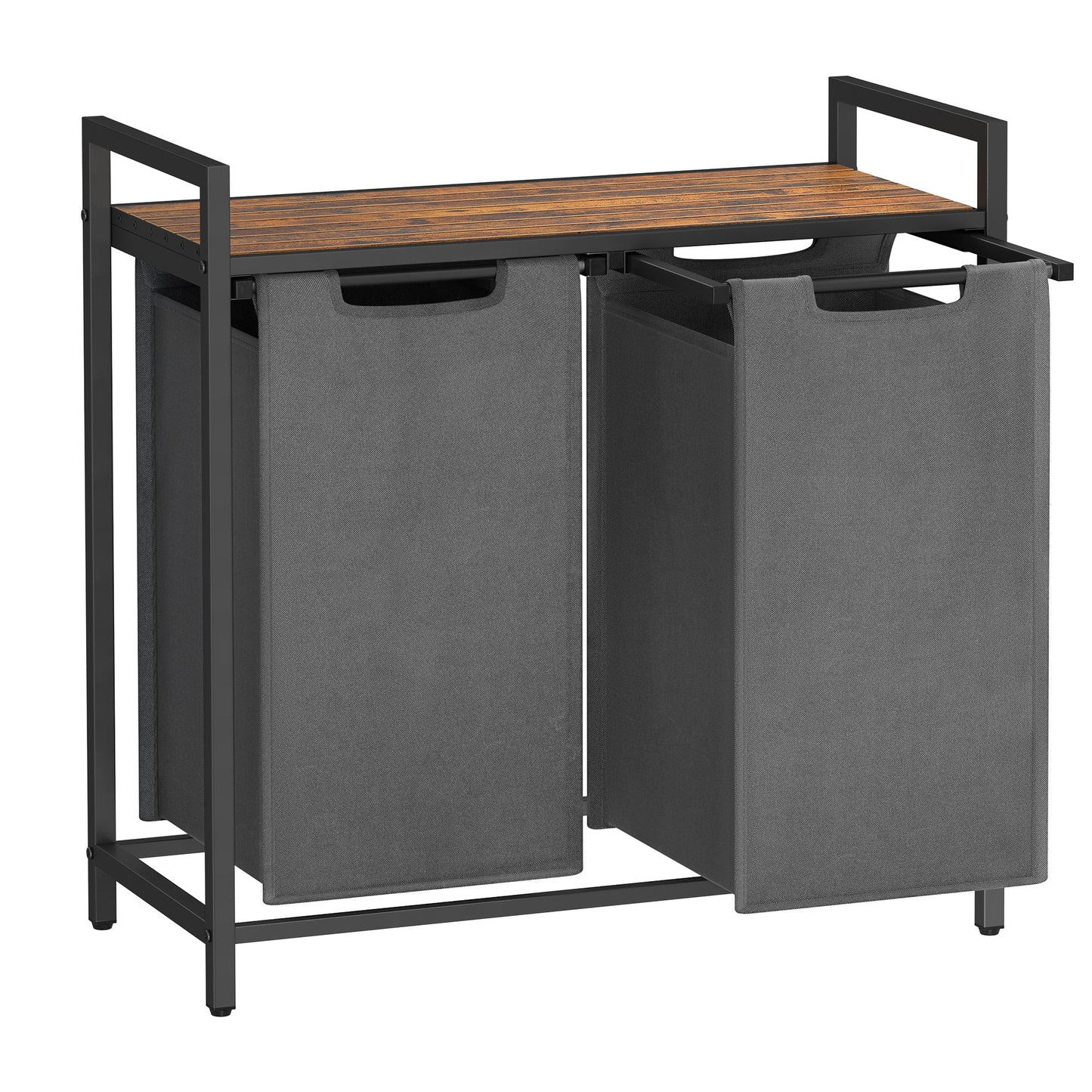 Wäschekorb 2 Fächer, Aufbewahrungsbox，Organizer faltbar, Wäschesammler mit Ablage, Wäschebox, Ordnungssystem Kleiderschrank，2 x 46 L, fur Weihnachts geschenke