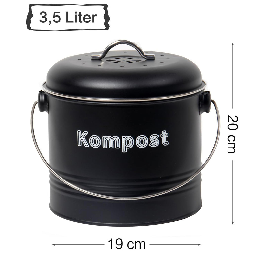 Mülleimer Küche, Mülleimer Geruchsdicht mit Aktivkohlefiltern, Komposteimer Metall