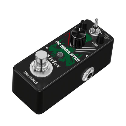 Akustikgitarren-Simulatoren-Pedal, Akustikgitarren-Effekt-Pedal, 3 Sound-Modi (Piezo, Standard, Jumbo) mit True Bypass, Lautstärke- & Tonreglern für verbesserte Akustikgitarren-Simulation, Beachten Sie, dass die Stromversorgung nicht enthalten ist