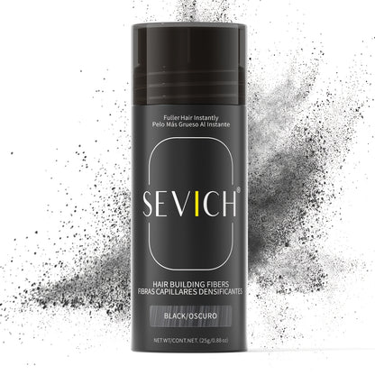 Sevich Haarverdichtungsfasern 25g - Sofortiges Verdickungspulver, Sofortige Abdeckung für Männer & Frauen, Schnelltrocknend, Langanhaltend, 5 Sekunden Abdeckung, Wasserfester Langzeit-Wurzelabdeckung