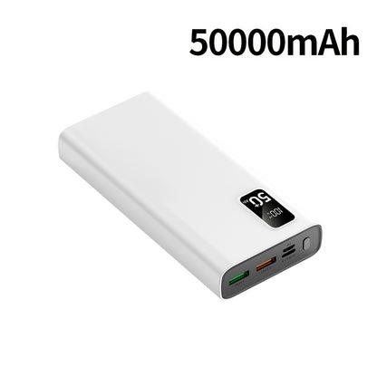 Großes Kapazitäts-Schnellladegerät mit 50.000 mAh, LED-Akku-Anzeige, Typ-C Zwei-Wege-Schnellladung, Fünf Ausgänge und zwei Eingänge, Geeignet für das Laden von iPhone/Android-Elektronikgeräten, Notfall-Stromversorgungs-Batteriepack für den Außenbereich