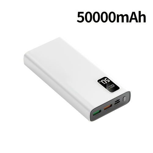 50000mAh Powerbank, LED-Ladeanzeige, Type-C Schnellladung, Hochkapazitäts-Super-Schnellladegerät, geeignet für Handys/Samsung/Android-Geräte, Outdoor-Notstrom-Akku mit abnehmbarem Design, Tragbares Netzteil,Schlankes Powerbank,Leichtes Ladegerät,Hochkapaz