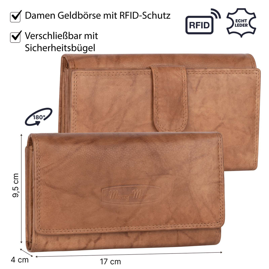 Damen Geldbörse Portemonnaie RFID Damenbörse, 17 cm für Alltag und Zuhause – Detailansicht 12