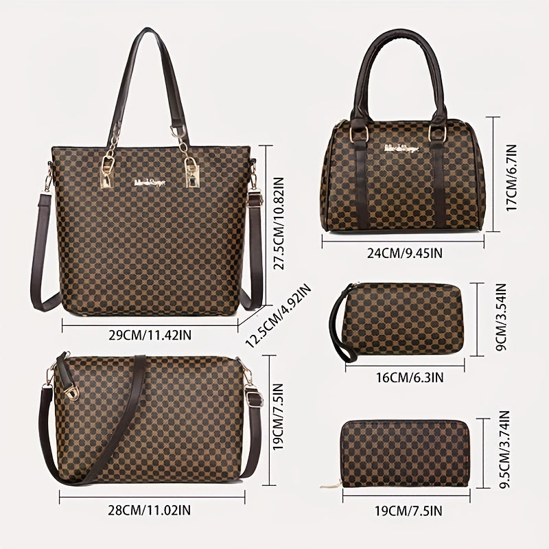 Damen-Handtaschen-Set, Schwarz für Alltag und Zuhause – Detailansicht 6