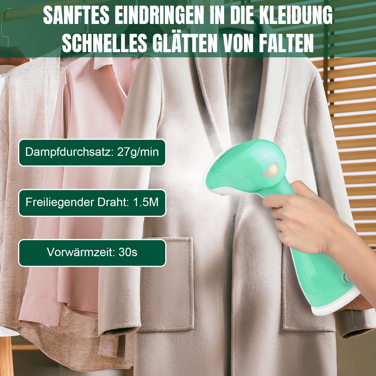 Dampfglätter, 1500W für Hemden und Kleider – Detailansicht 6