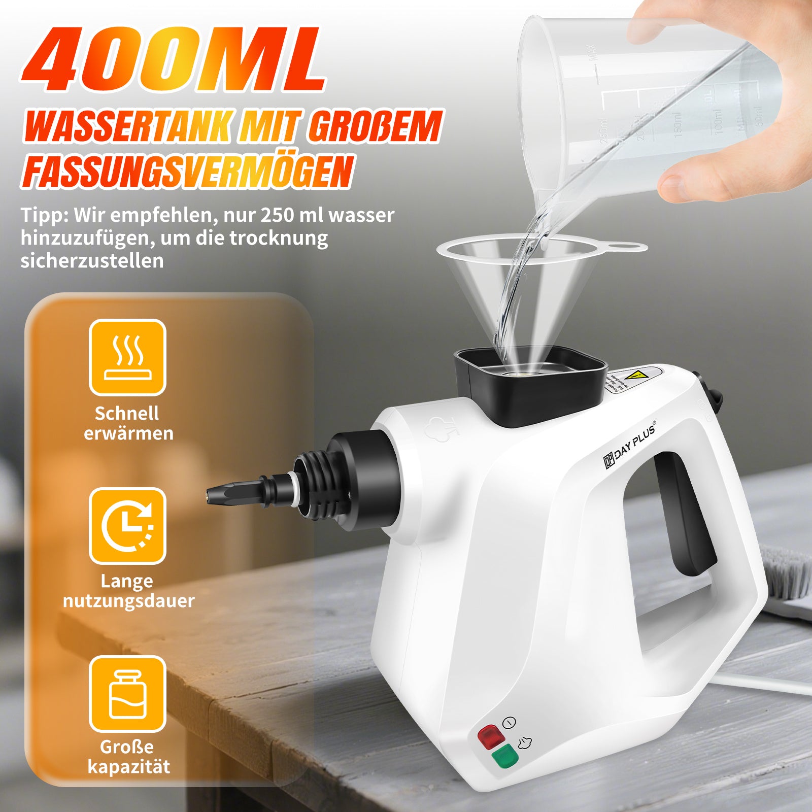 Dampfreiniger, 1200 W für Böden und Bad – Hauptansicht