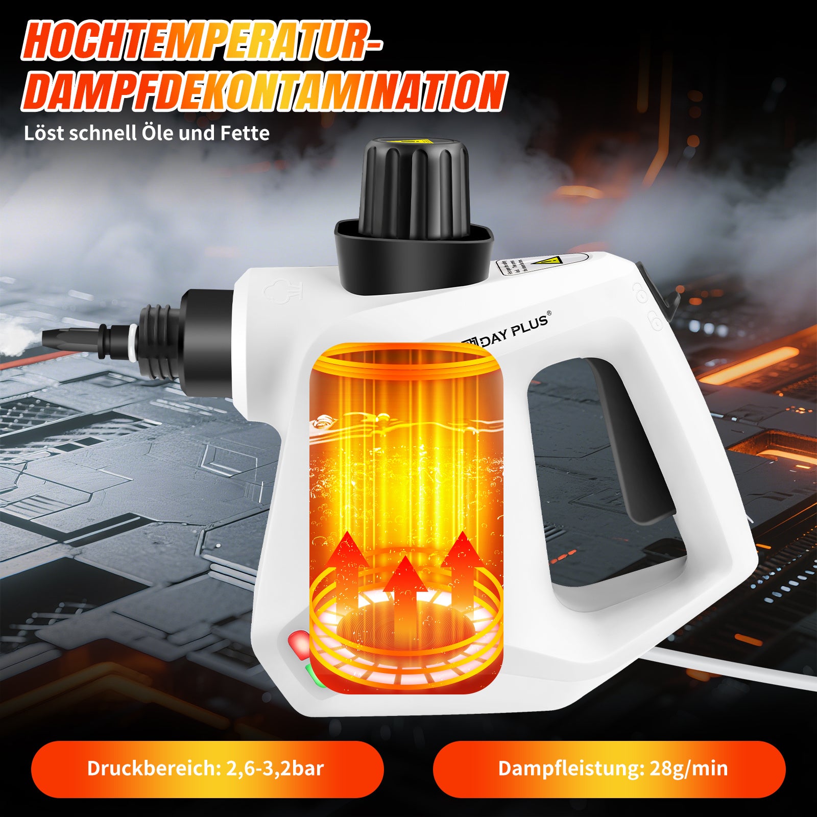 Dampfreiniger, 1200 W für Böden und Bad – Detailansicht 4