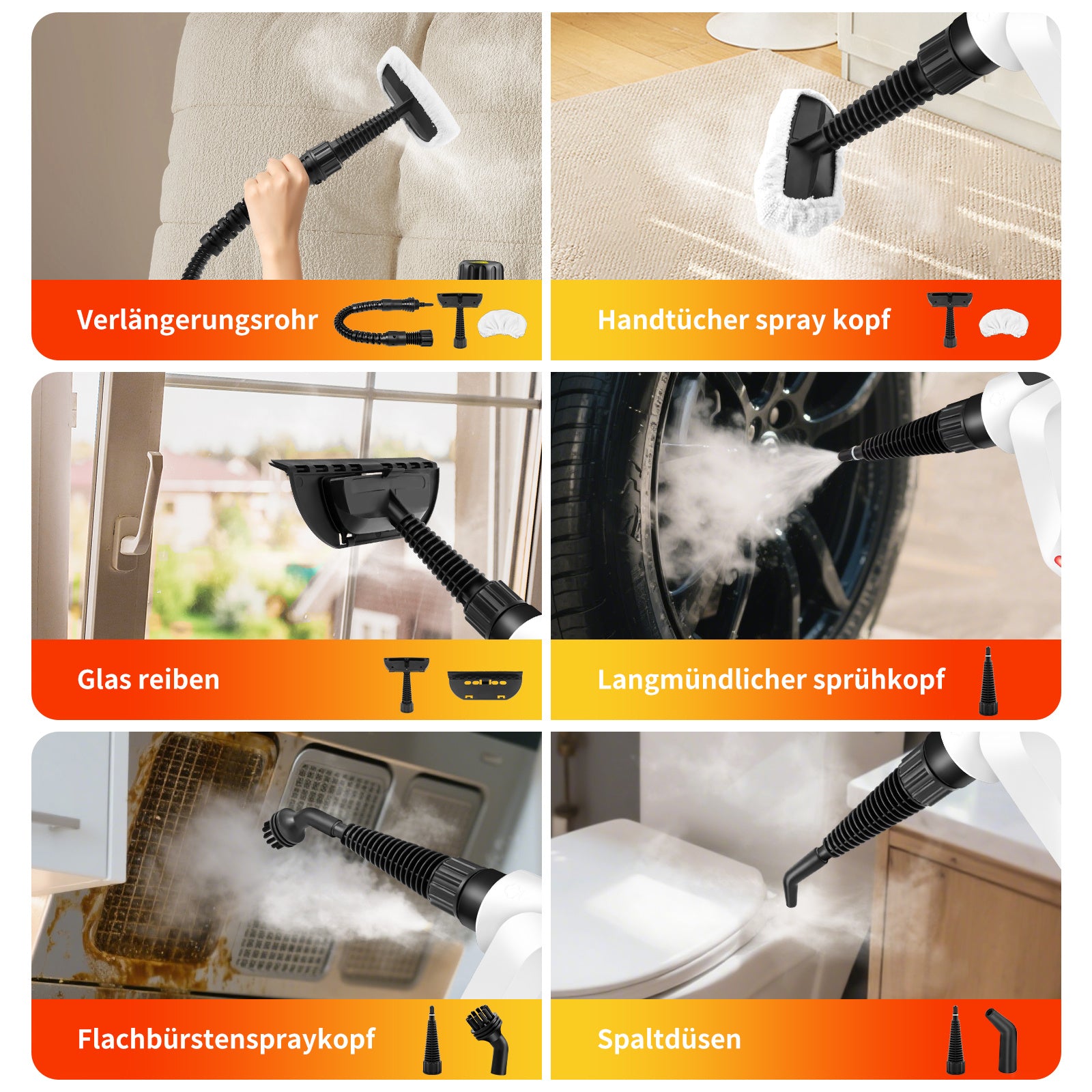 Dampfreiniger, 1200 W für Böden und Bad – Detailansicht 7