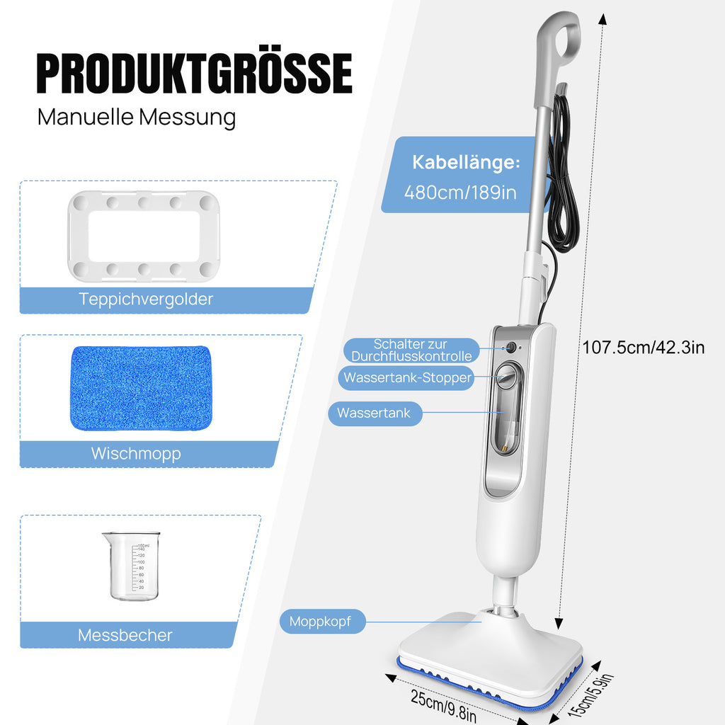 Dampfreiniger, 1500W für Böden und Bad – Detailansicht 4