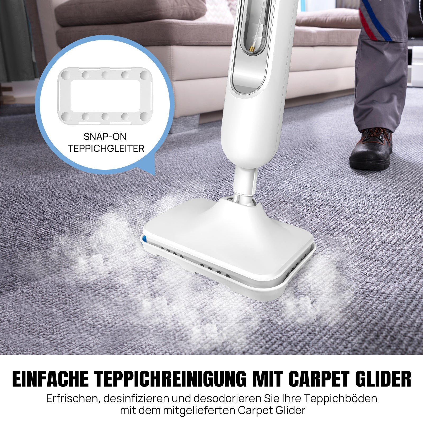 Dampfreiniger, 1500W für Böden und Bad – Detailansicht 5