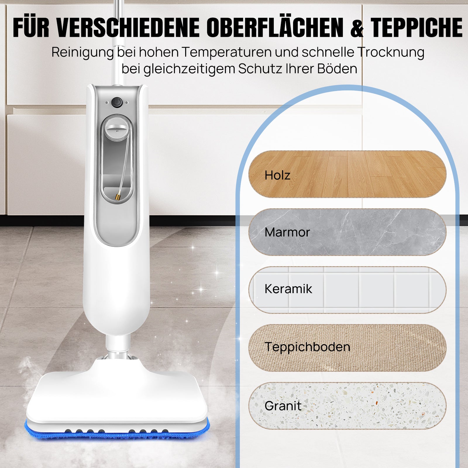 Dampfreiniger, 1500W für Böden und Bad – Detailansicht 19