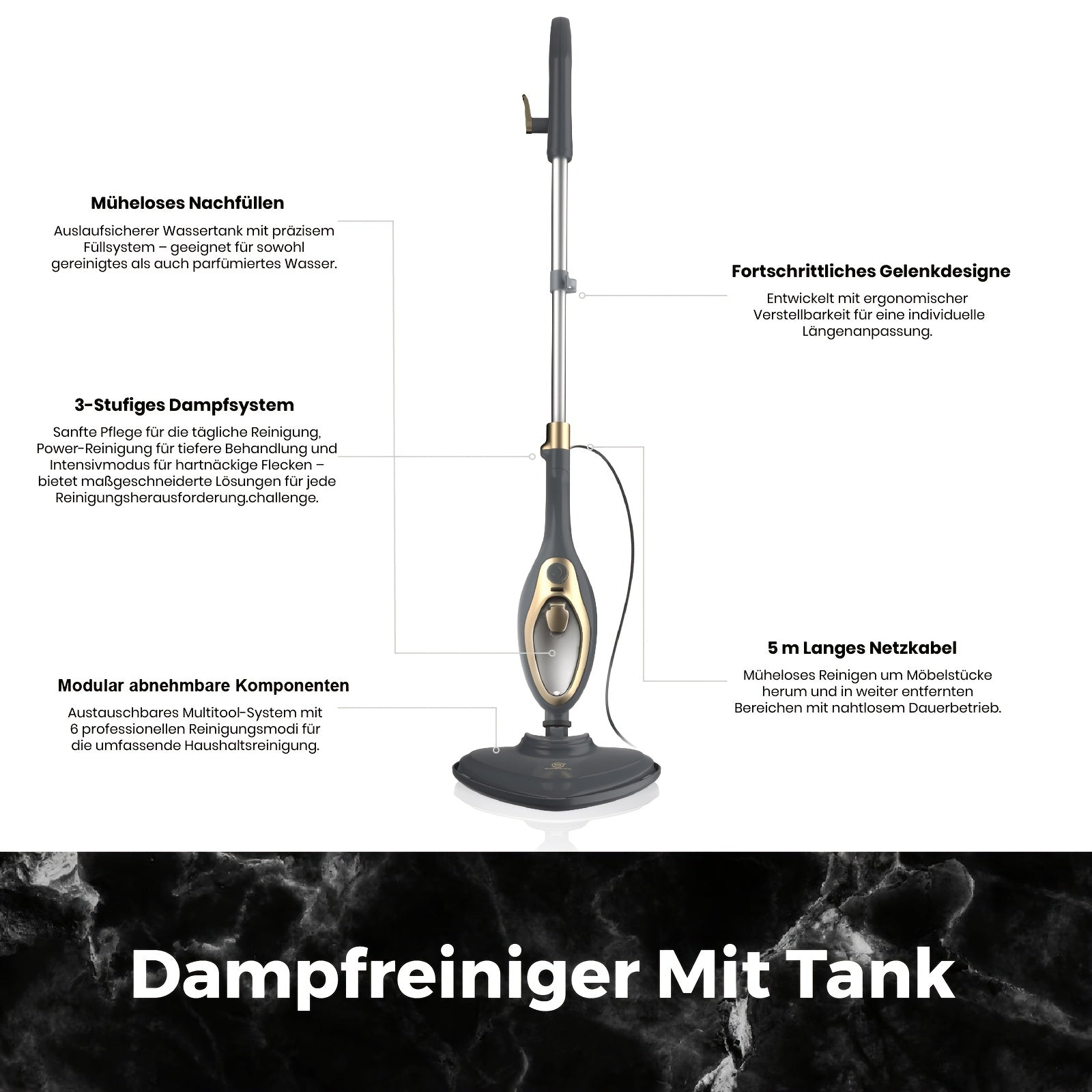 Dampfreiniger, Aschblond für Böden und Bad – Detailansicht 6