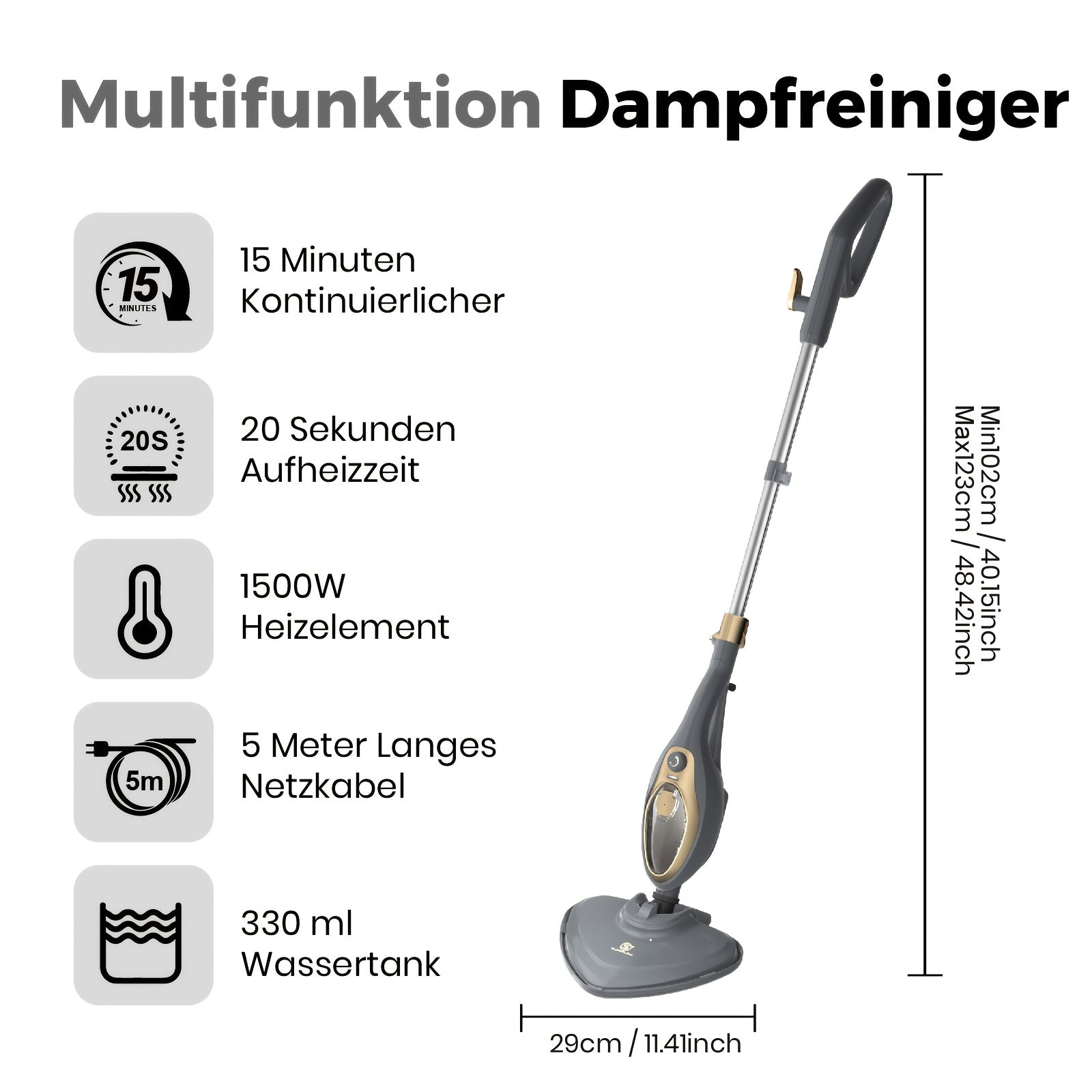 Dampfreiniger, Aschblond für Böden und Bad – Detailansicht 8