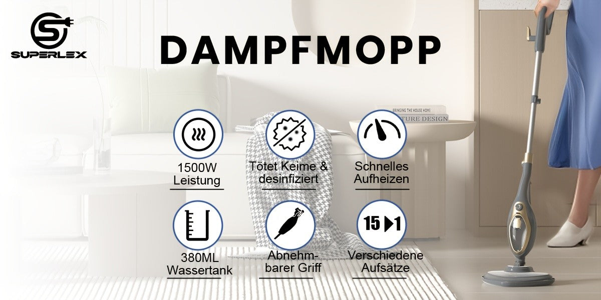 Dampfreiniger, Aschblond für Böden und Bad – Detailansicht 17