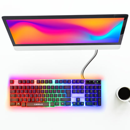 Gaming-Tastatur RETOO Connect, LED-Hintergrundbeleuchtung, Membran-Konstruktion, Eindruckende RGB-Beleuchtung, Multifunktionsfunktionen, Zahlenblock, USB 2.0 USB 3.0 Kompatibel, Grüne Blaue Diode, Sanftes Tastendrücken, Leiser Betrieb, Schnelle Reaktion,